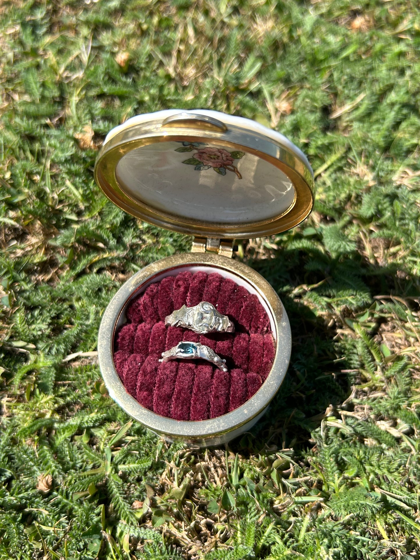 Vintage English Bone China Ring Box