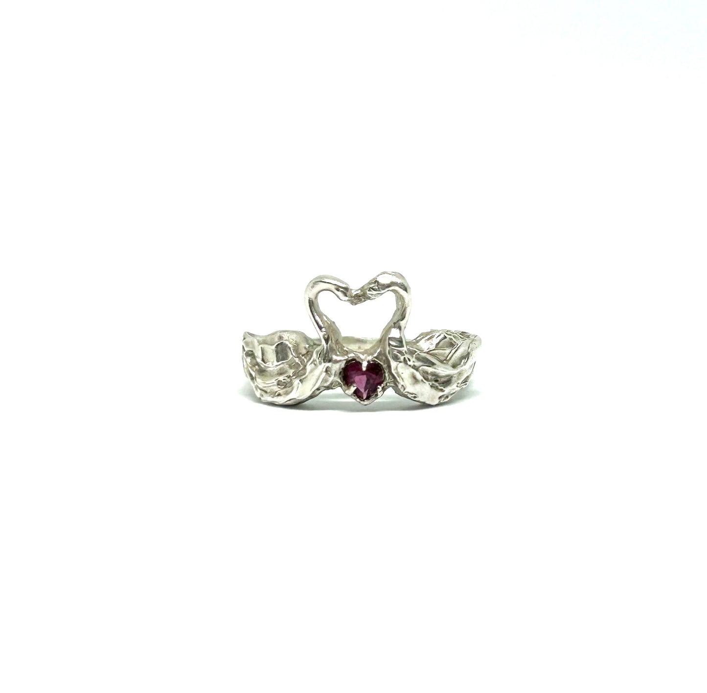 Swans in Love - Handcrafted Sterling Silver Ring