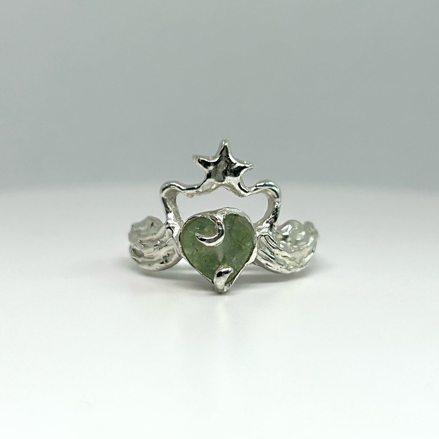 Prehnite & Star Swans in Love - US 8/UK P