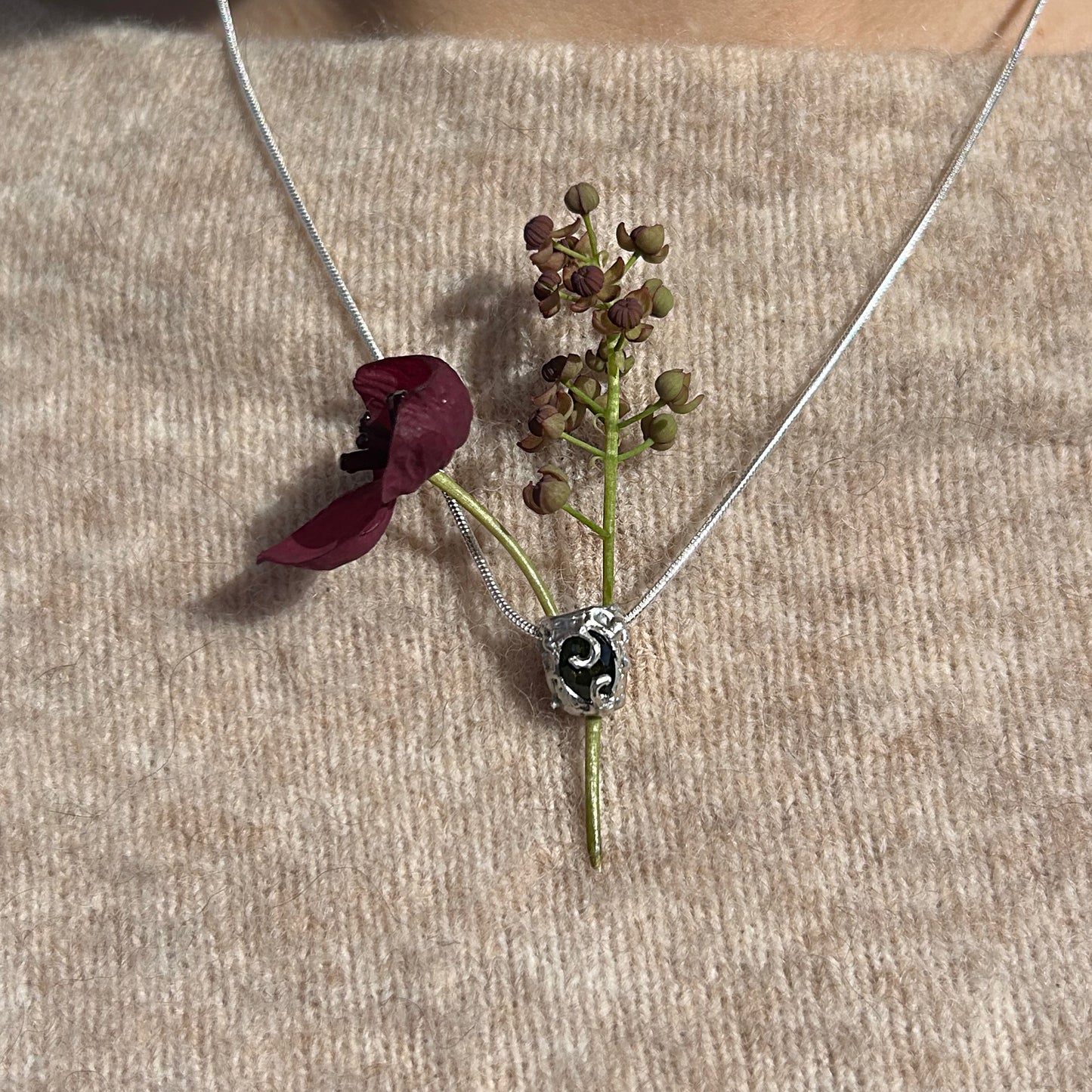 Tourmaline Vase Necklace - One of a Kind