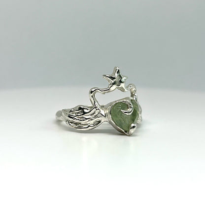 Prehnite & Star Swans in Love - US 8/UK P