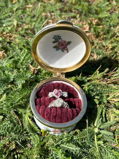 Vintage English Bone China Ring Box