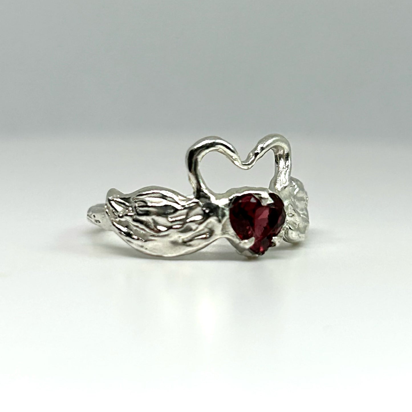 Rhodolite Garnet Swans in Love - US 6/UK L