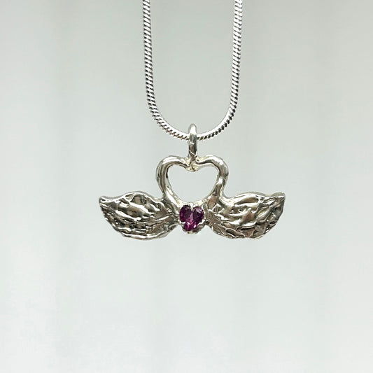 Swans in Love - Made To Order Sterling Silver Pendant