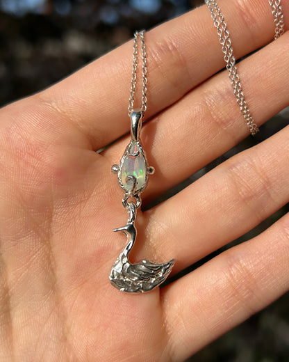 Swan & Opal Necklace - One of a Kind