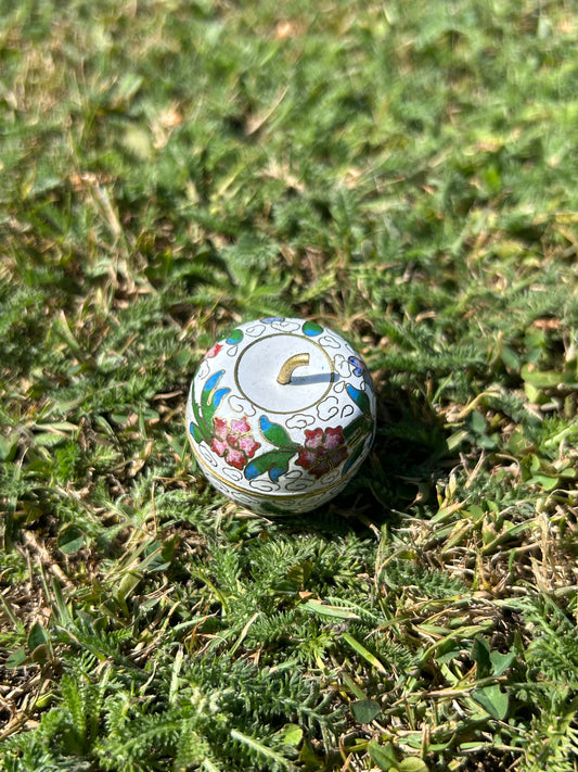 Vintage Cloisonné Apple Ring Box
