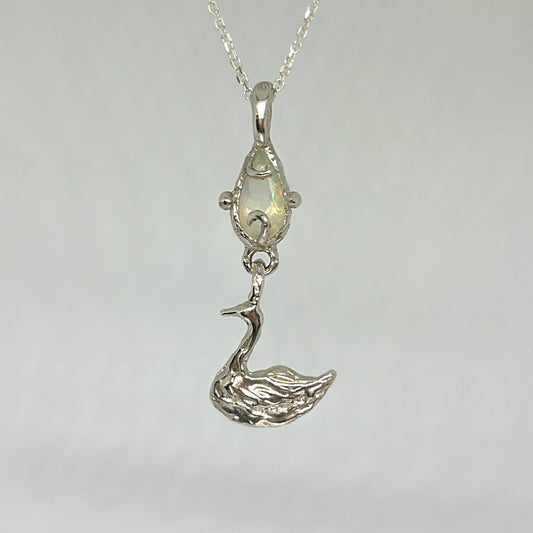 Swan & Opal Necklace - One of a Kind