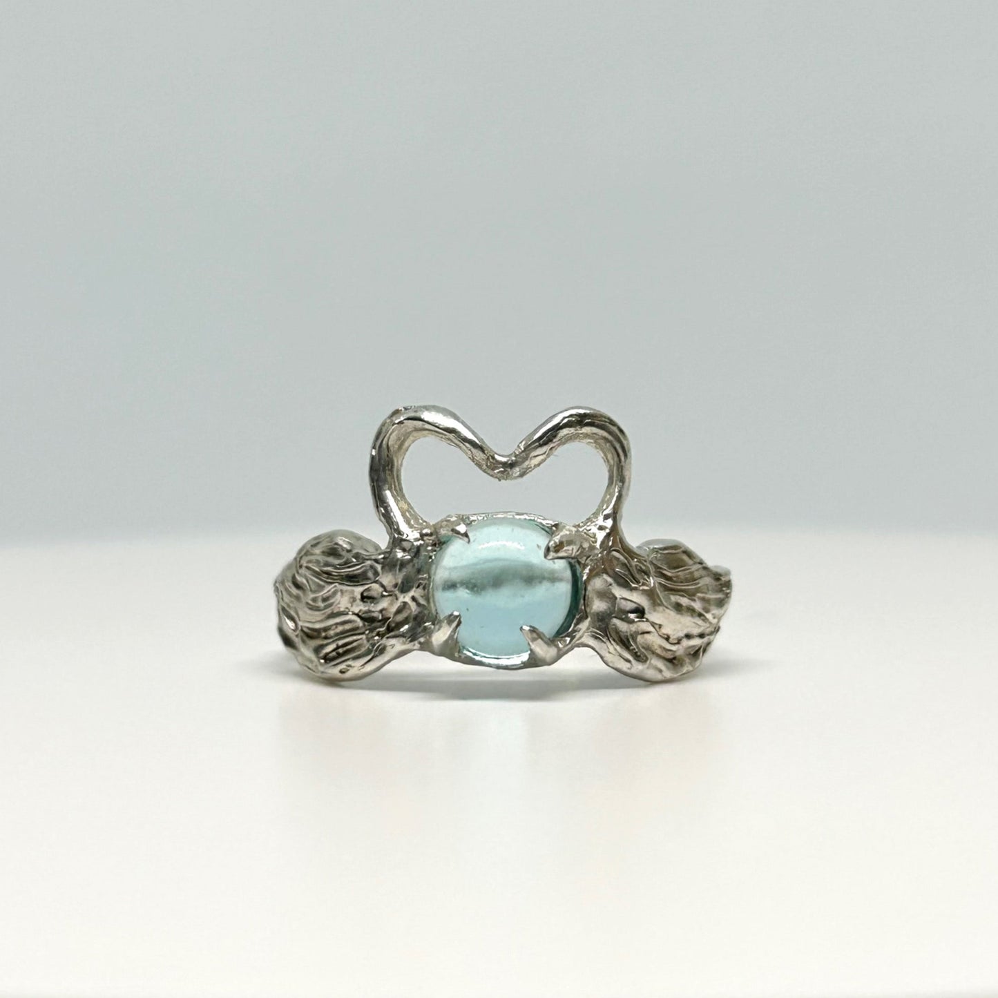 Aquamarine Swans in Love - US 7.5/UK O