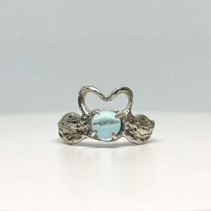 Aquamarine Swans in Love - US 7.5/UK O