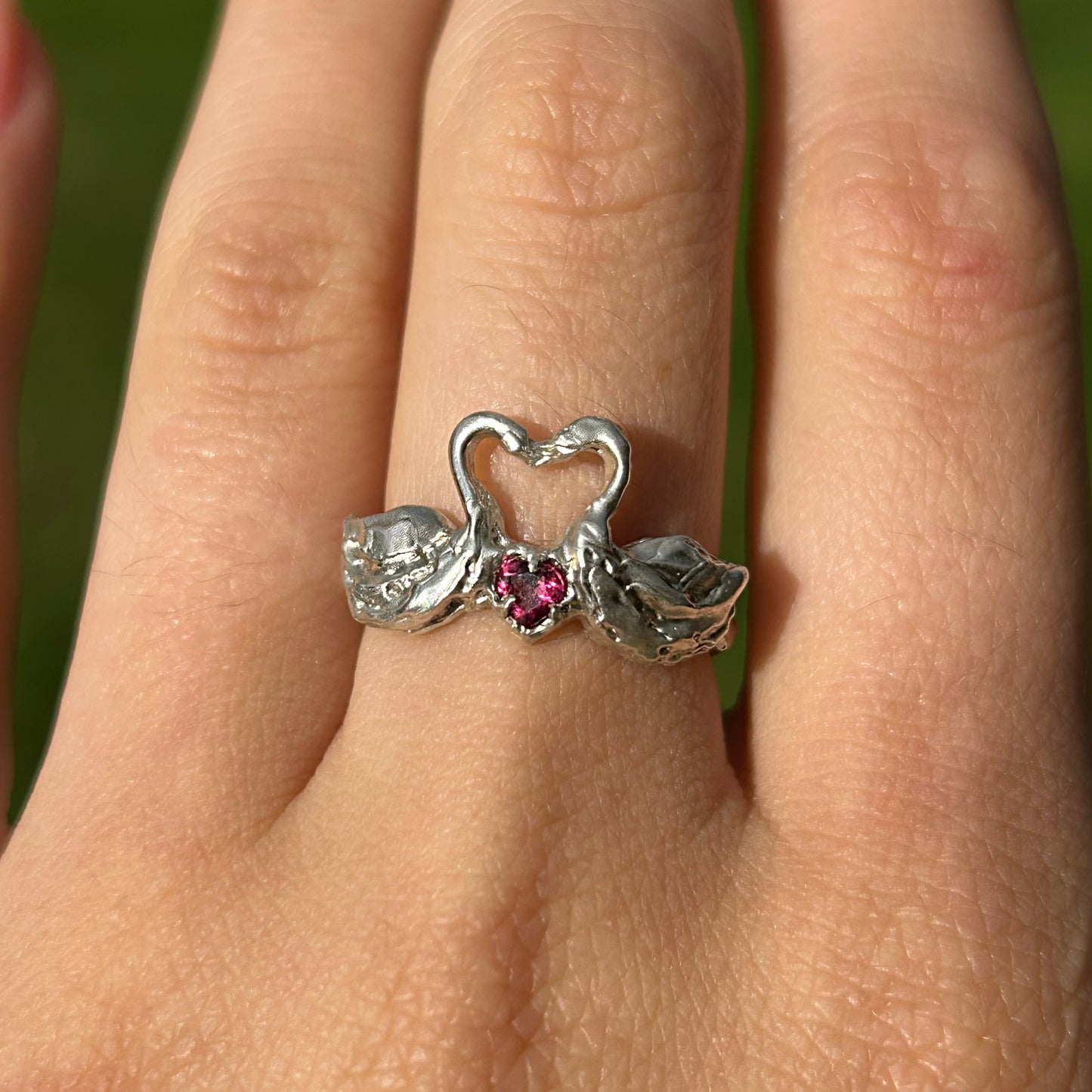 Swans in Love - Made To Order Sterling Silver Ring