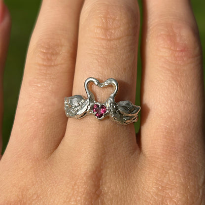 Swans in Love - Made To Order Sterling Silver Ring