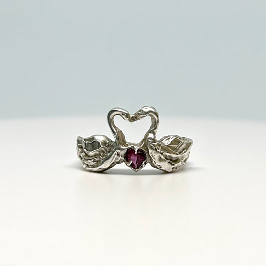 Swans in Love - Made To Order Sterling Silver Ring