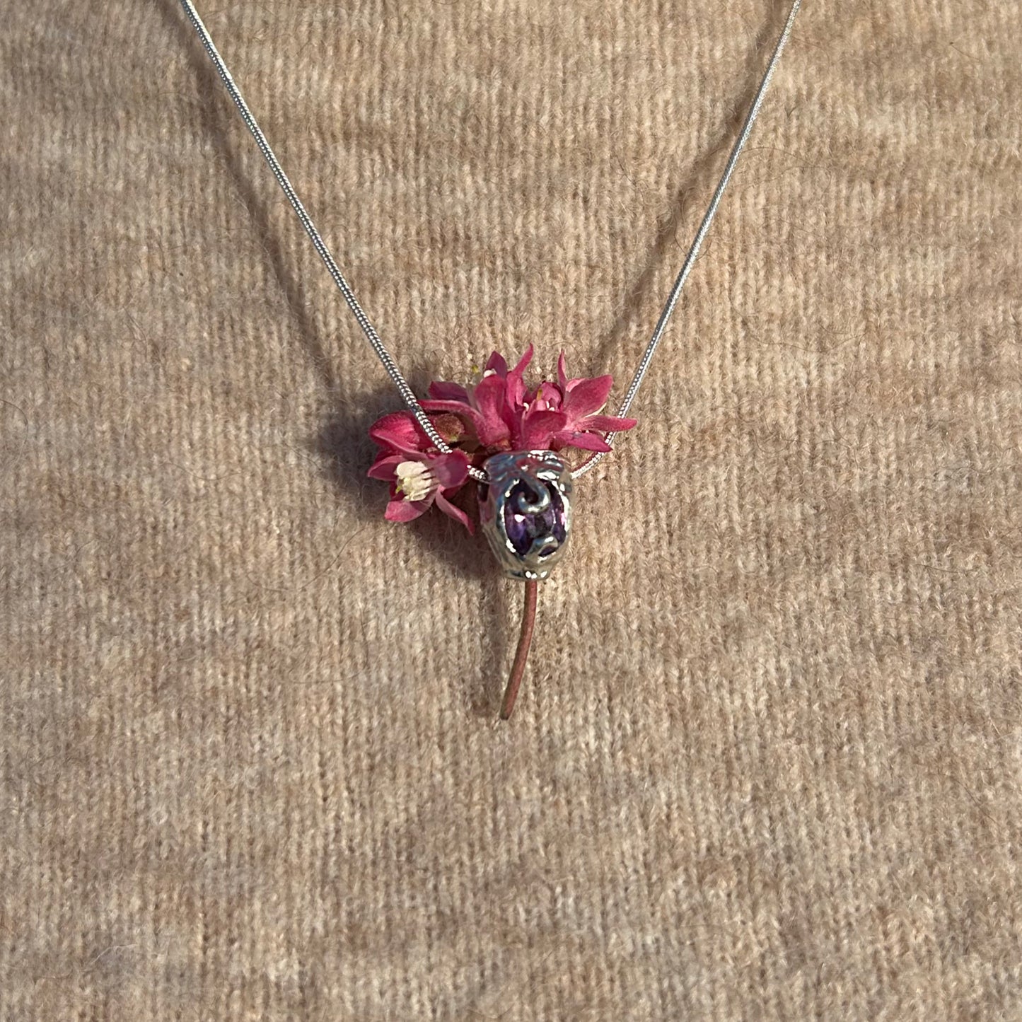 Amethyst Vase Necklace - One of a Kind