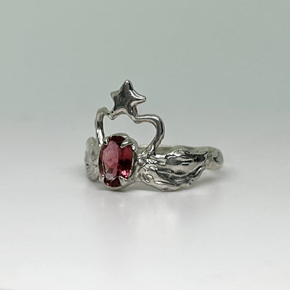 Pink Tourmaline Swans in Love - US 8/UK P