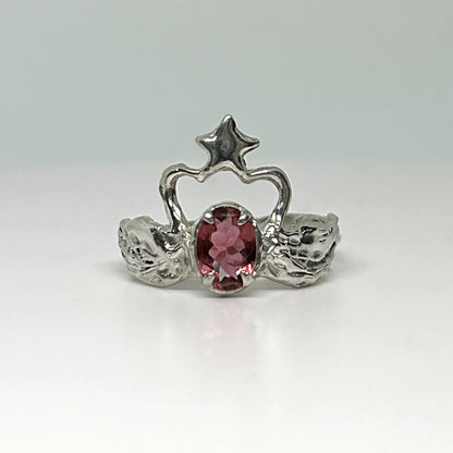 Pink Tourmaline Swans in Love - US 8/UK P