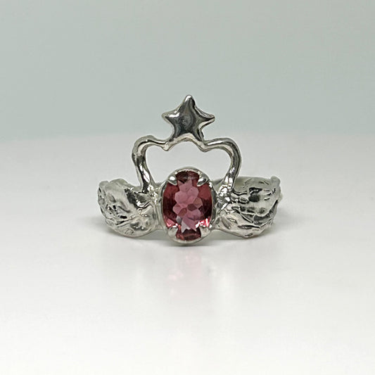 Pink Tourmaline Swans in Love - US 8/UK P